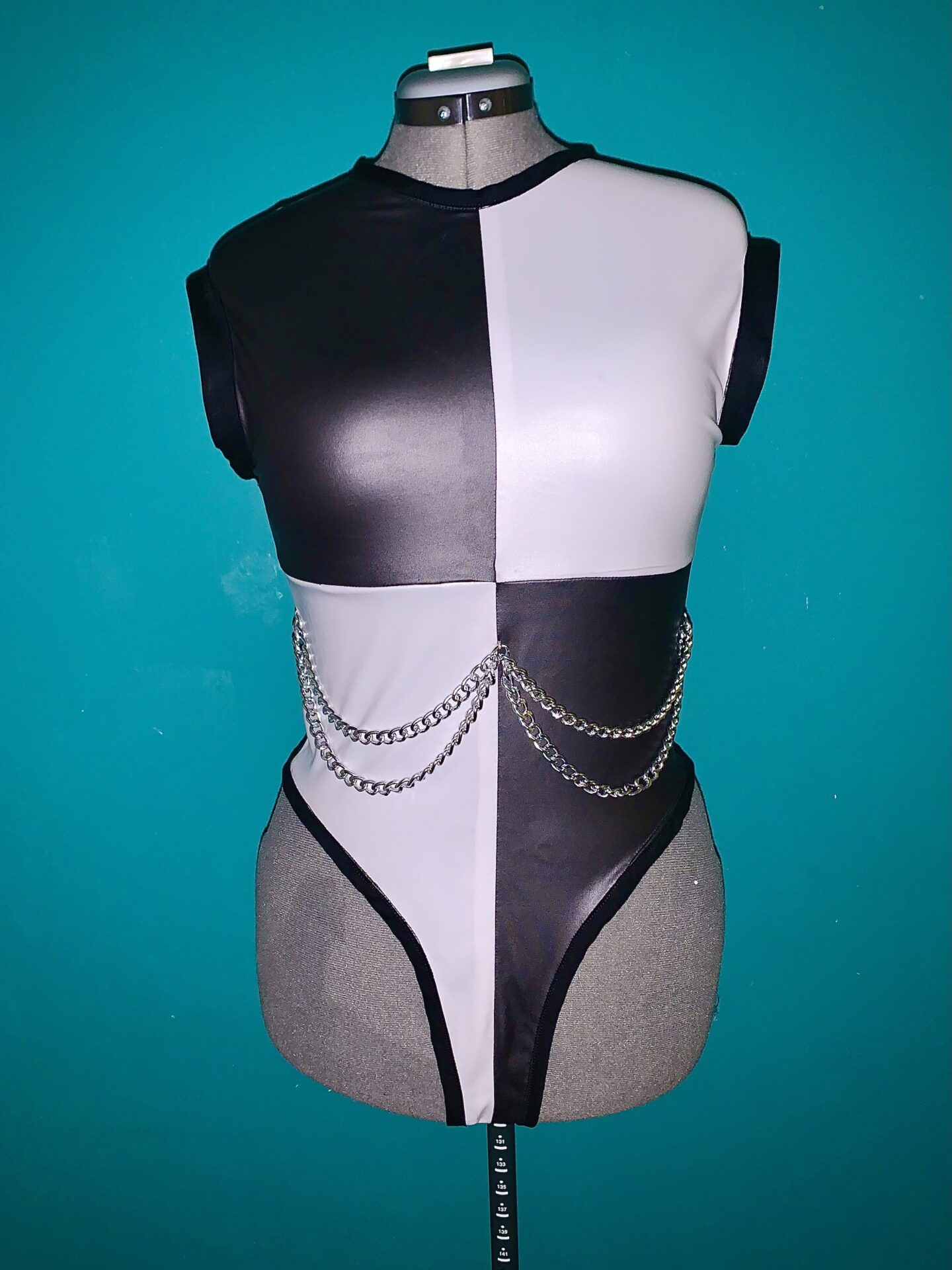 Pleather Checkerboard Bodysuit, 2021